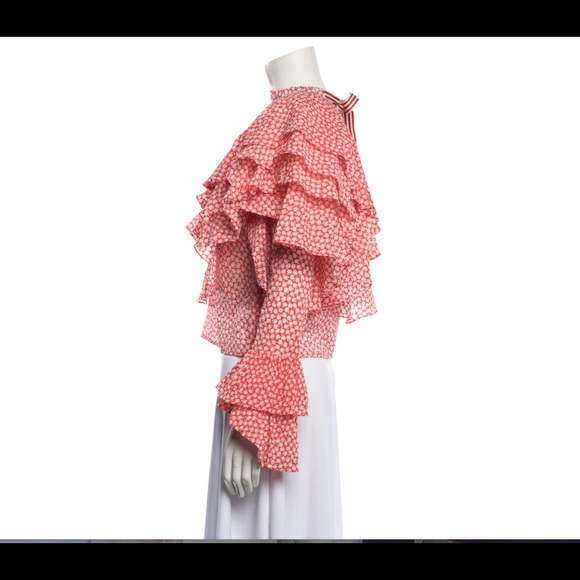 Rosie Assoulin Cork Screw One Shoulder Ruffle Top NWT - Picture 8 of 10